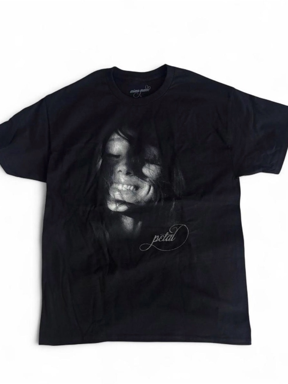 Ariana Grande Black Graphic Portrait Tee unisex Petal new album from nyc pop up